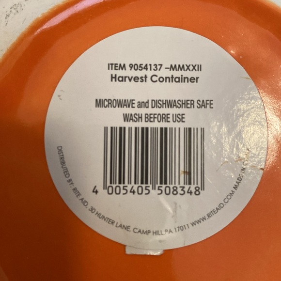 🆕GIFT CRAFT: FALL HARVEST CONTAINER - NWT Cream Sand Stone Lid and Orange Dish - Picture 7 of 7